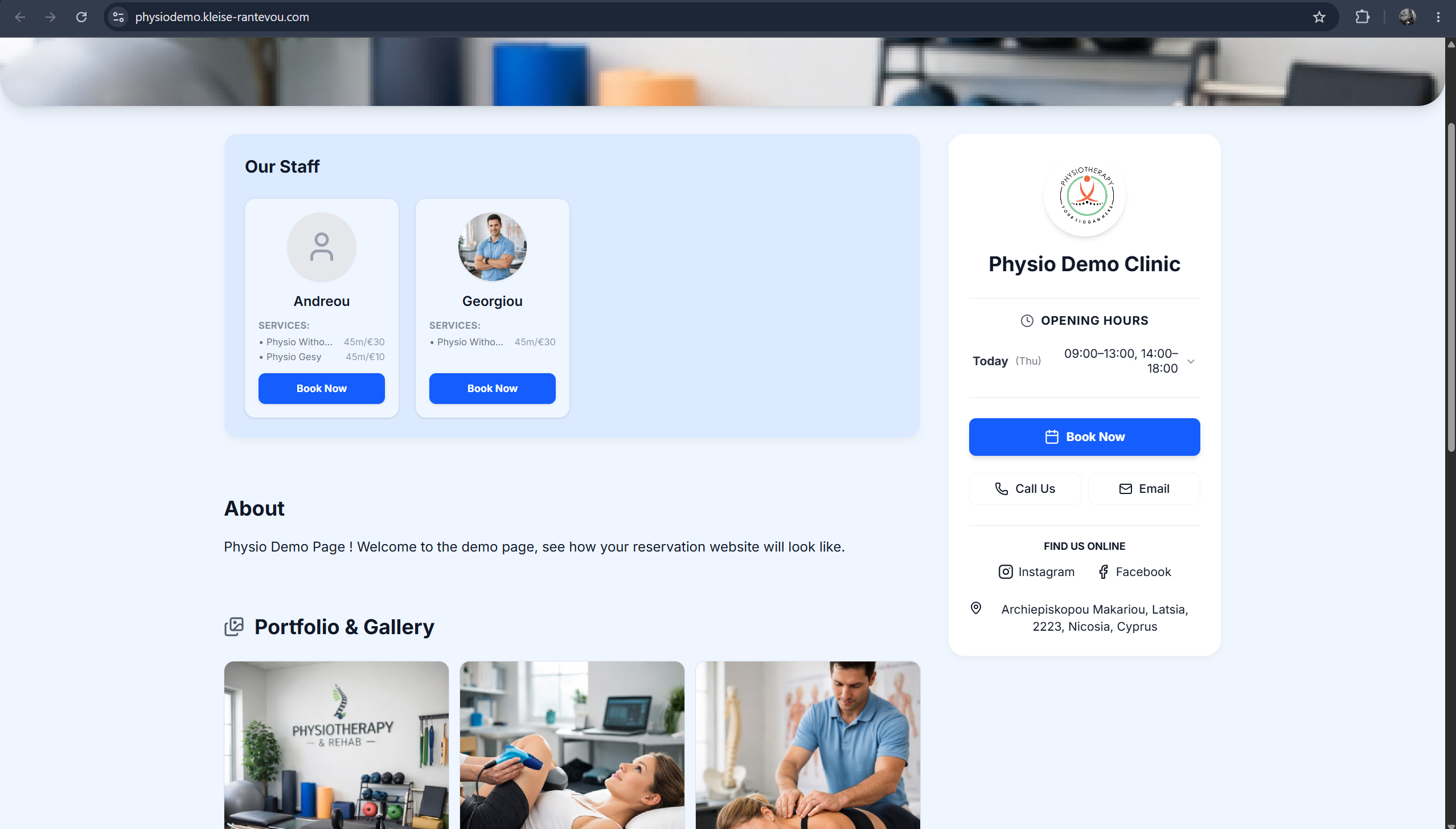 Custom booking website